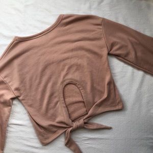 Pink, tie in the back sweatshirt